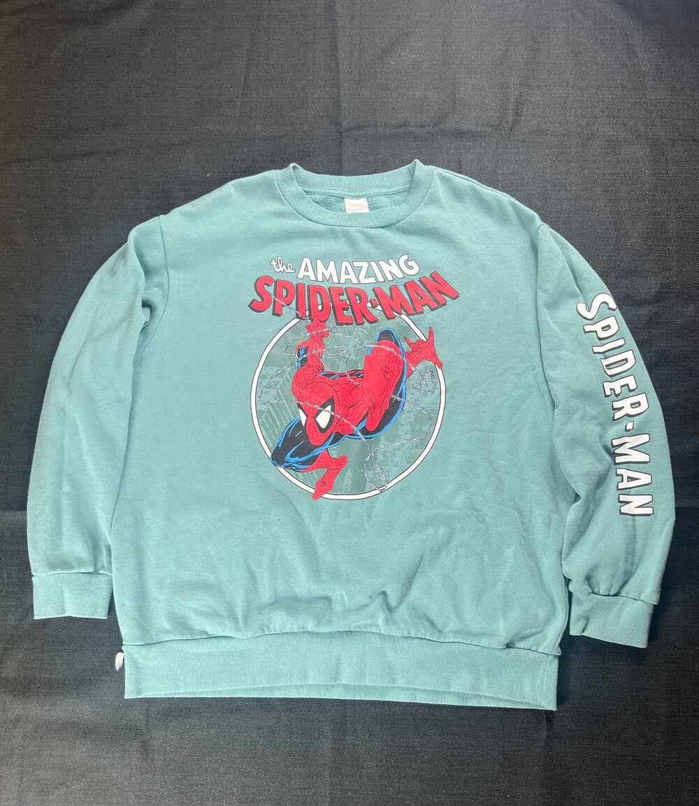 Marvel The Amazing Spider-Man Large Teal Cotton Blend Sweatshirt